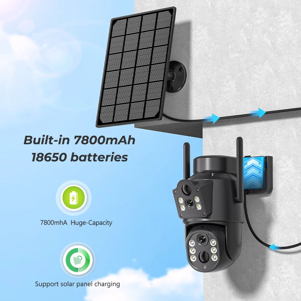 Dual Lens Solar Camera 4K WiFi Outdoor — view 2