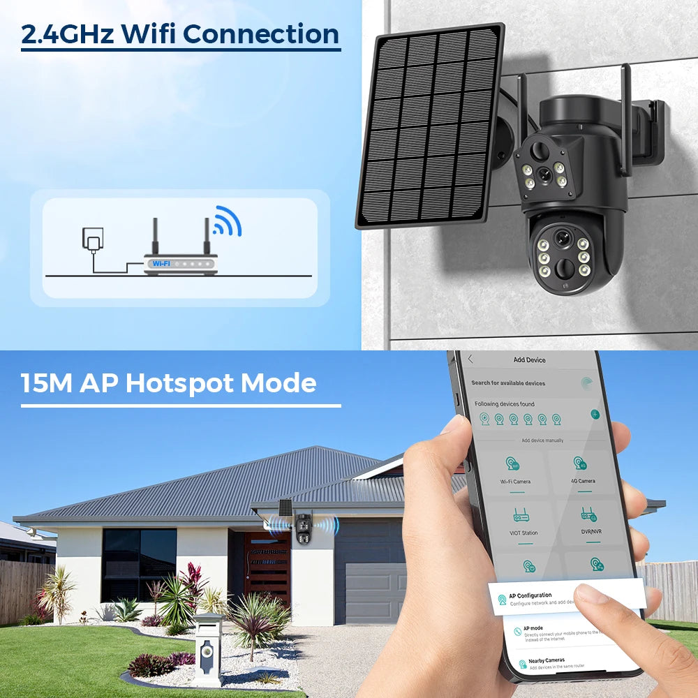 Dual Lens Solar Camera 4K WiFi Outdoor — view 3