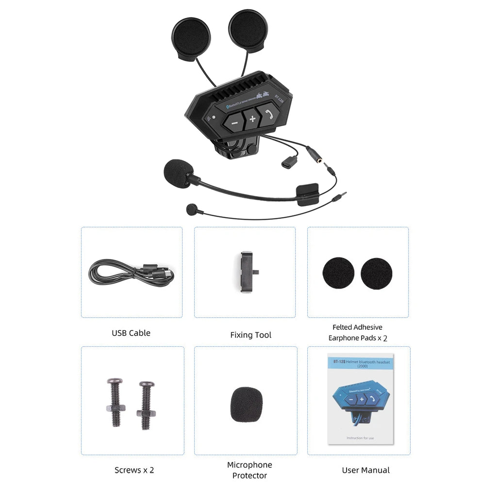 Motorcycle Bluetooth Helmet Headset — view 3